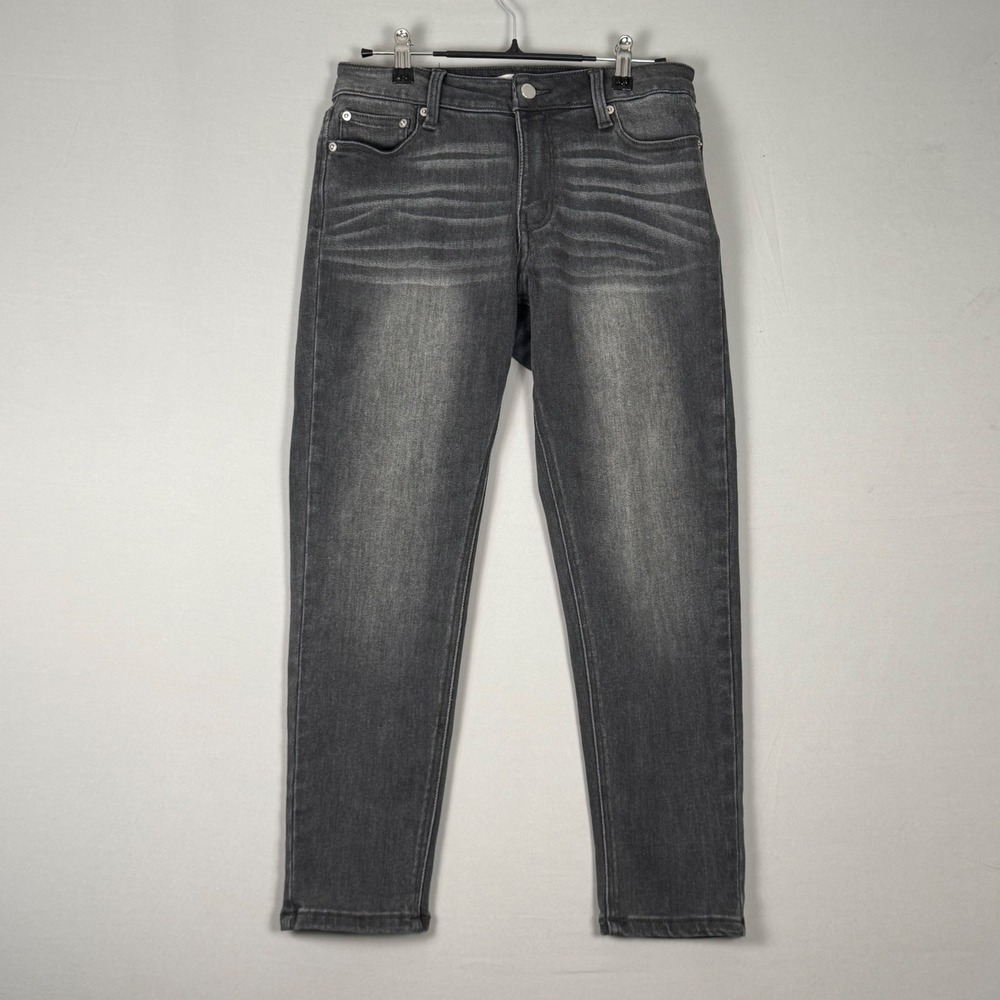 78 & Sunny Skinny Jeans Womens 8 Black Excellent Faded Whiskered Stretch Denim